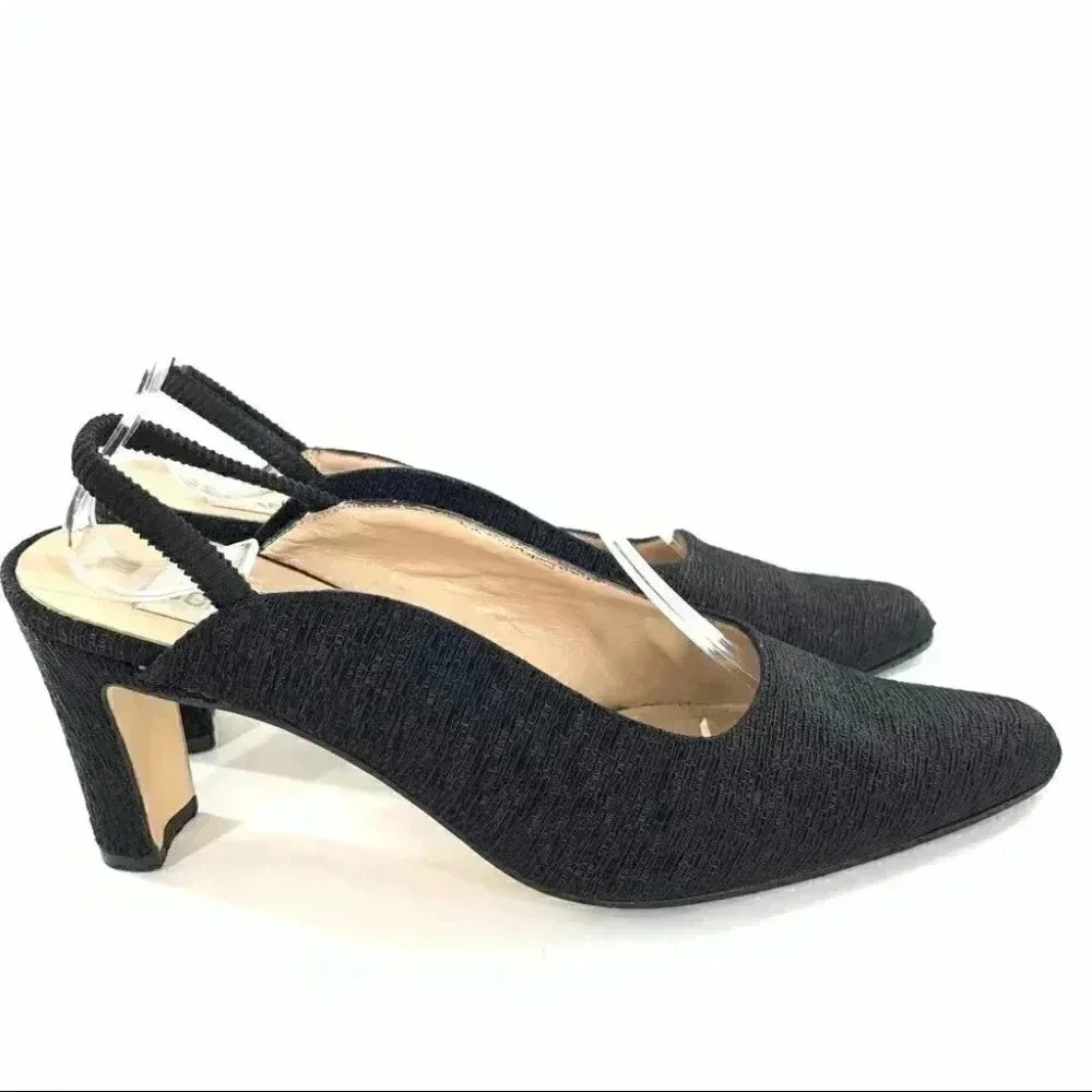 Jones New York heels size 7 AA black formal mother of the bride 80s 90s vintage